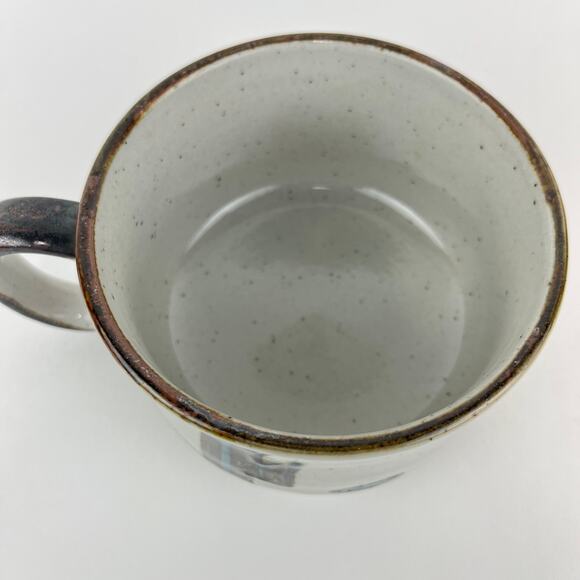 Stoneware Hand Painted Glazed Mug with Raised Fish Graphic - Picture 4 of 7